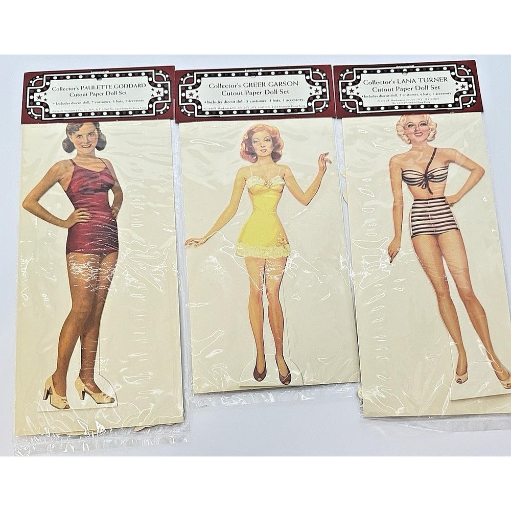 Vtg 1994 Shackman Collectors Set Paper Dolls Classic Hollywood Movie Stars 9-10"